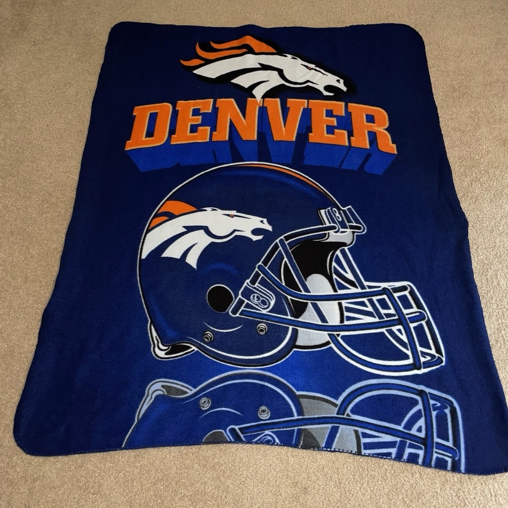 Denver Broncos Fleece Throw Blanket Blue The Northwest Company NFL 60x45‎
